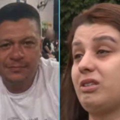 Colagem de fotos do casal Anderson Santana e Kauana, esposa dele