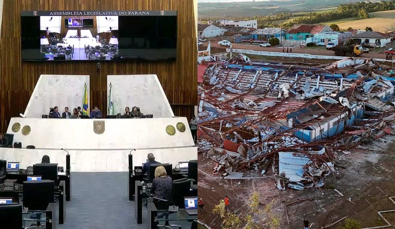 foto da cidade de rio bonito do iguaçu destruída pelo tornado