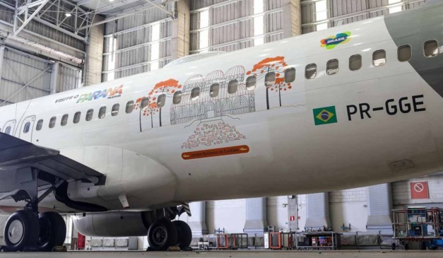 Avião da Gol com plotagem em homenagem ao Paraná