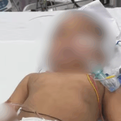 Imagem da criança internada.