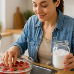 bicarbonato e água morna