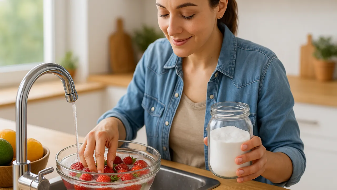 bicarbonato e água morna