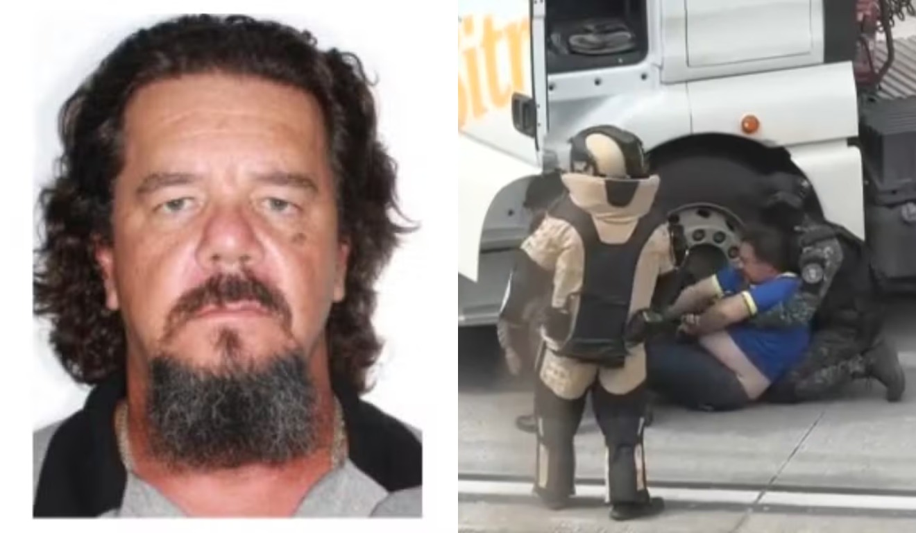 Caminhoneiro que ficou amarrado em caminhão no Rodoanel