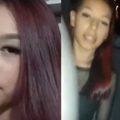 Eduarda, vítima morta em 2023, em foto e print de vídeo antes dela morrer