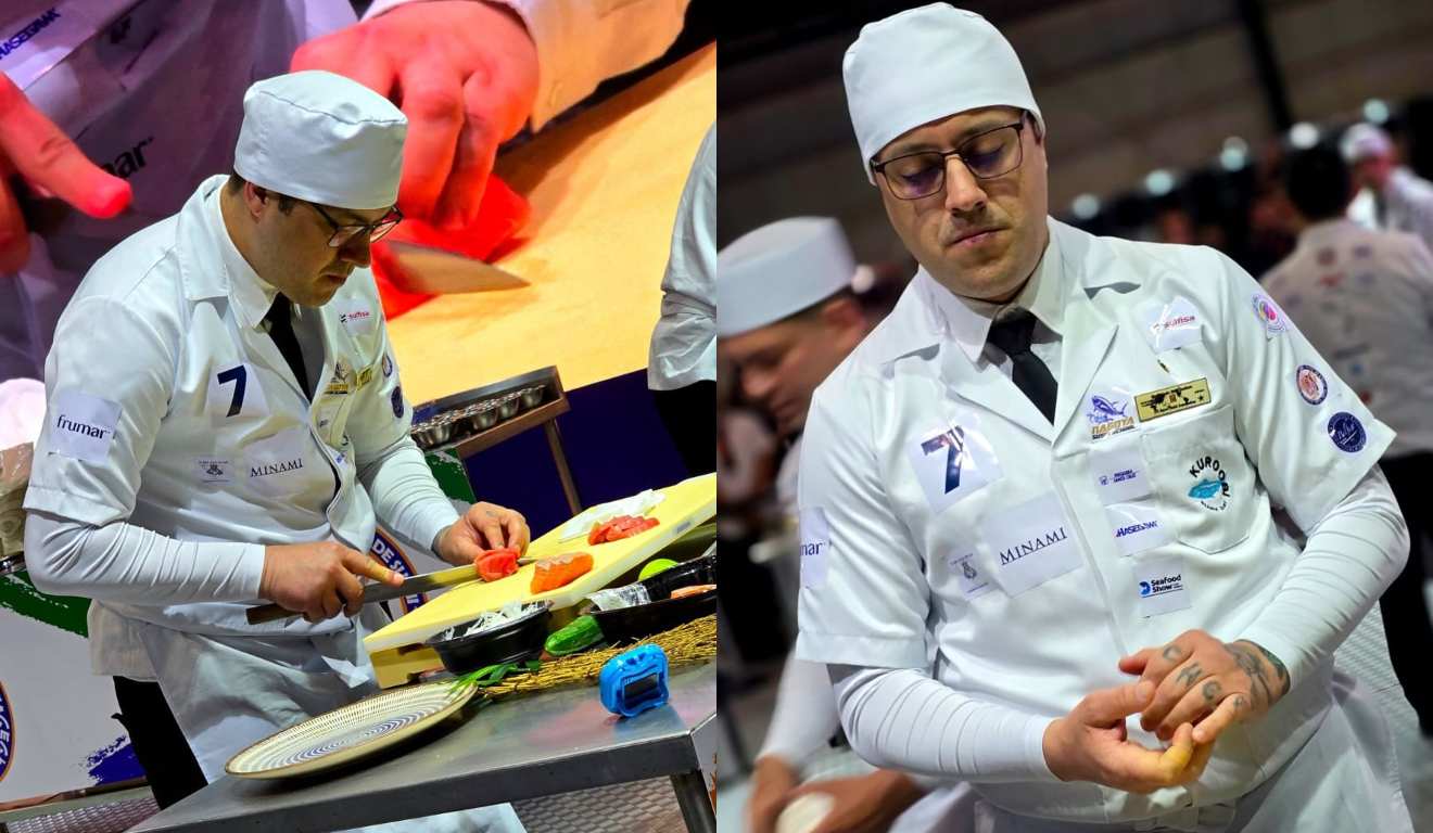 Chef Jimmy Emerson da Silva em frente a um dos restaurantes