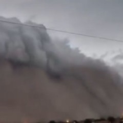 momento da tempestade chegando devido ao ciclone e frente fria