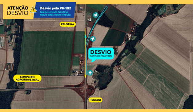 imagem da alteração de trânsito entre Palotina e Toledo