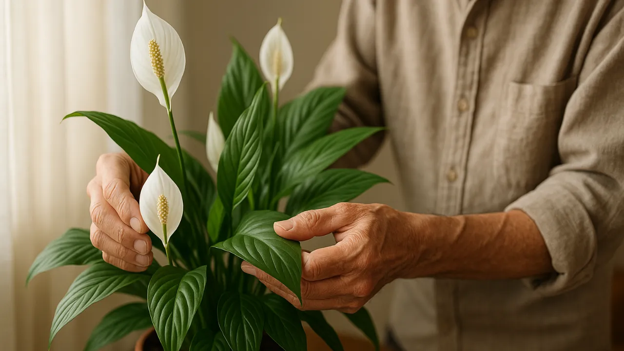 cuidados simples com o lírio-da-paz que garantem flores brancas e ar mais puro