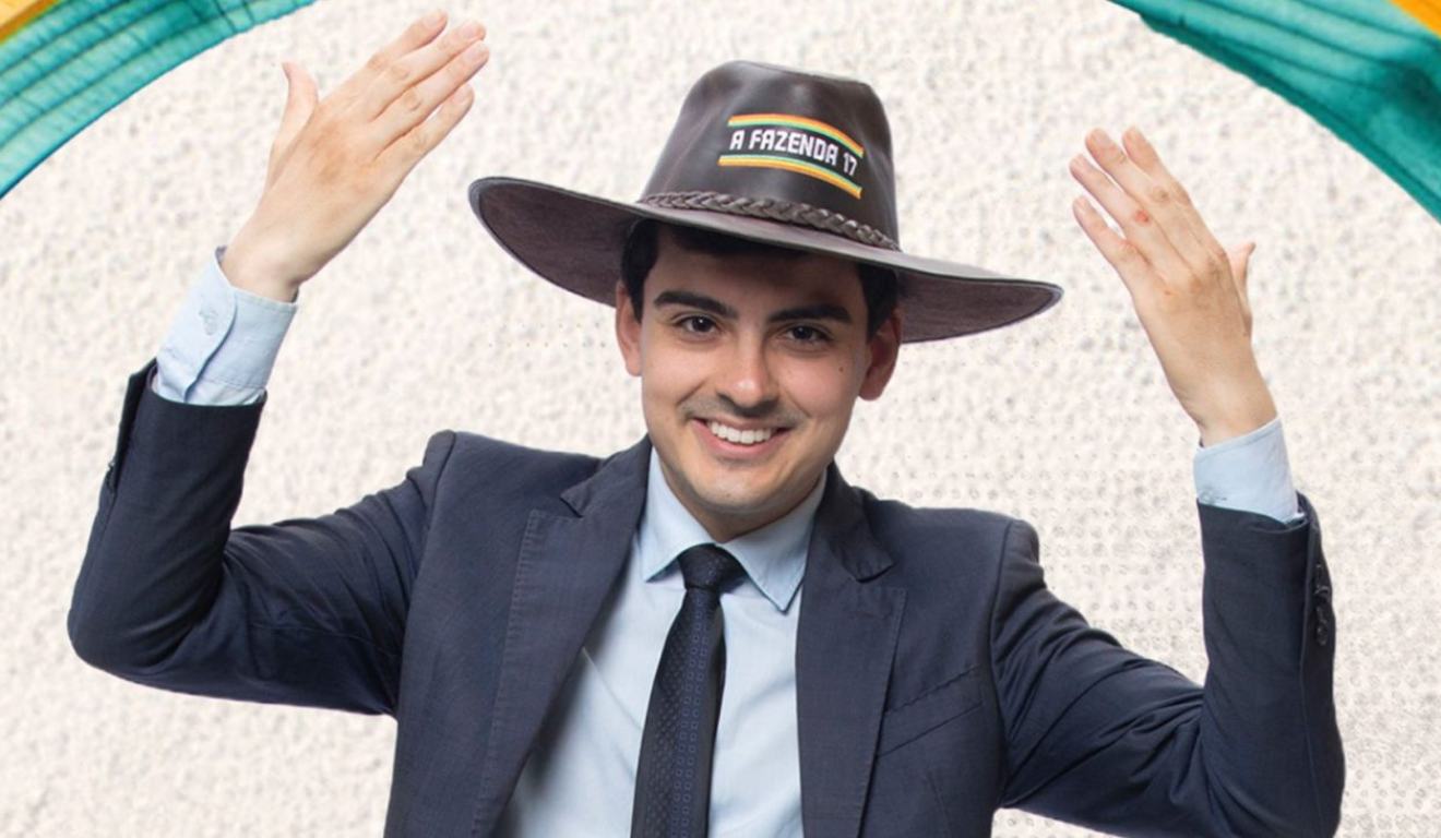 Dudu Camargo com o chapéu de fazendeiro