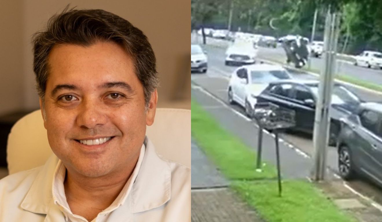 Montagem de fotos mostra como ocorreu acidente que vitimou o médico Fábio Tokunaga em Maringá