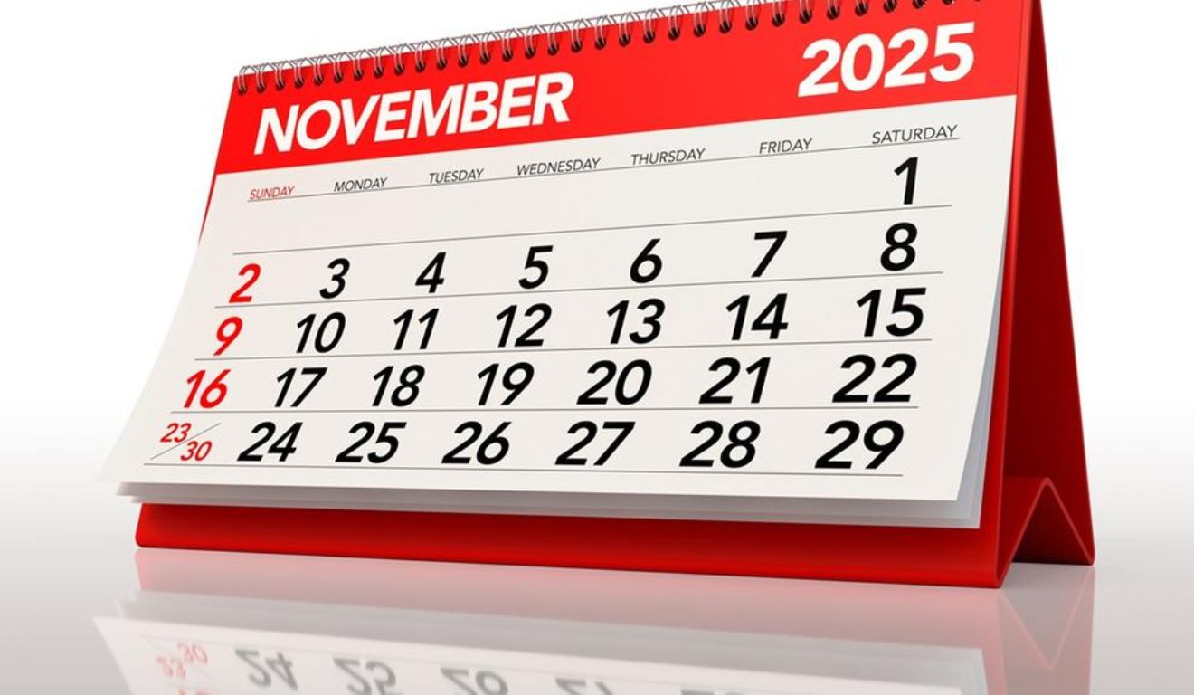 calendário de novembro de 2025