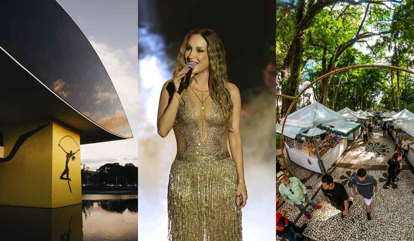 Colagem com as atrações do fim de semana. 