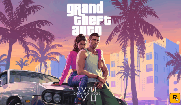O jogo GTA VI foi adiado novamente. Na imagem, vemos a foto divulgada pela Rockstar Games para anunciar o jogo.