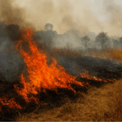 queimada em região de mato