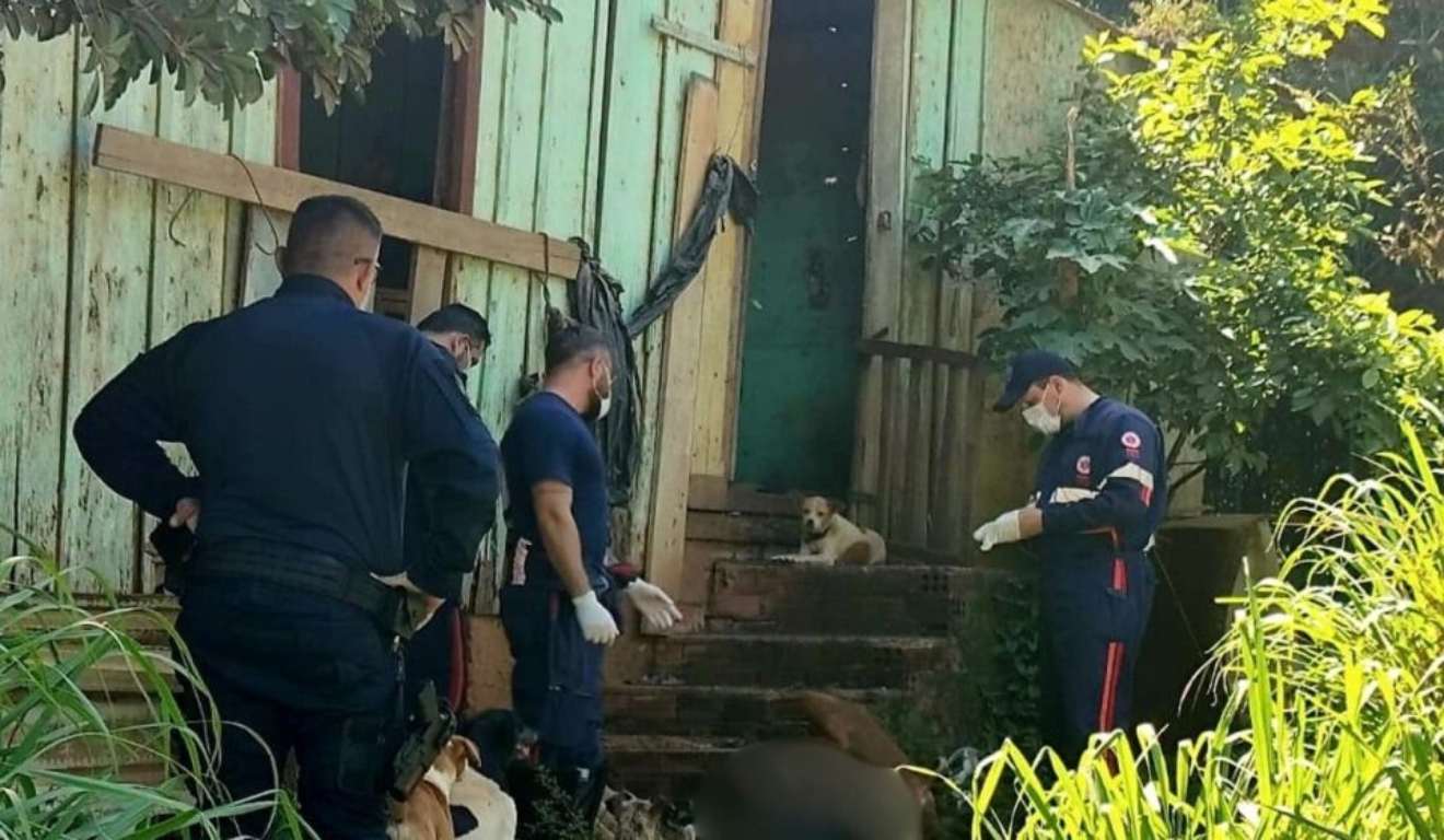 foto do momento em que homem é encontrado em estado de decomposição em campo largo