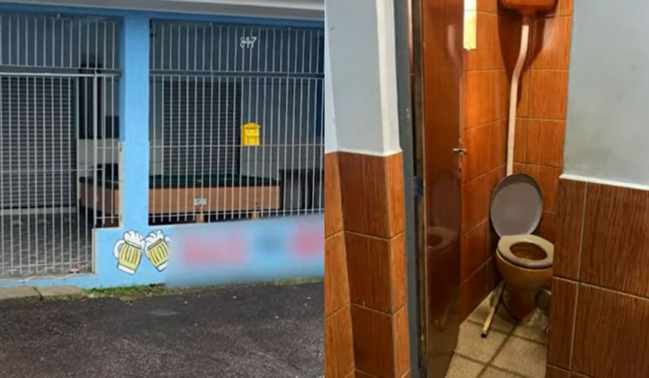 colagem com fotos onde idosa foi resgatada de carcere privado em fazendo rio grande