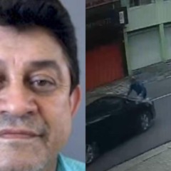 Idoso que morreu atropelado no Centro de Curitiba em foto e momenrto do assassinato em montagem