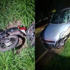 moto do jovem que bateu em carro durante após abordagem da polícia