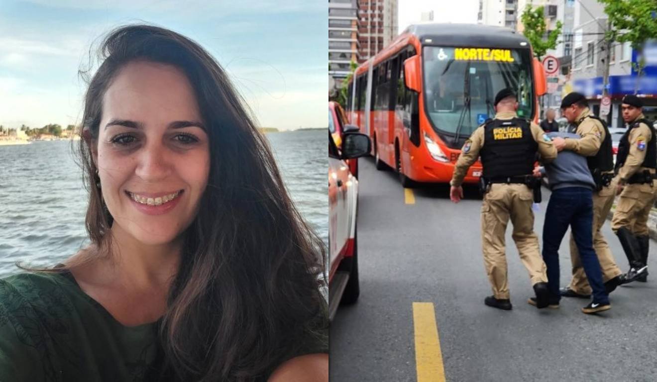 colagem com foto de julia guerra monteiro e do acidente que a matou em curitiba