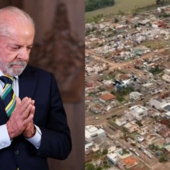 Lula e cidade do paraná destruída pelo ciclone