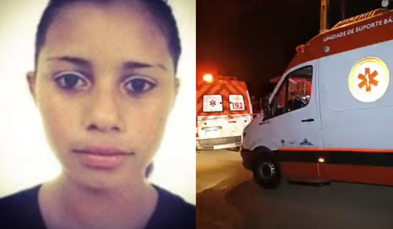 colagem com foto de Elisangela Gonçalves de Oliveira morta com a filha de 13 anos em ponta grossa