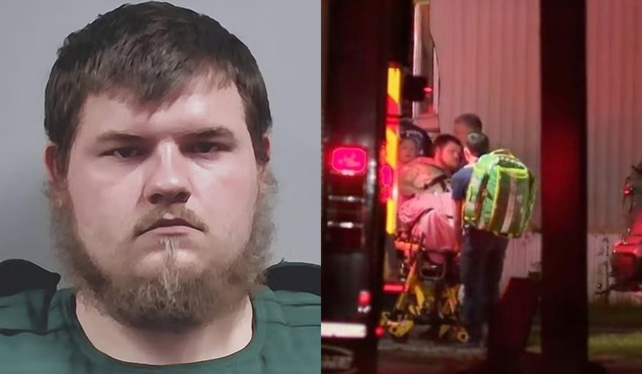 Colagem com fotos do acusado.