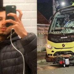 Motoboy que morreu após bater em ônibus e acidente ao lado com moto em baixo do veículo
