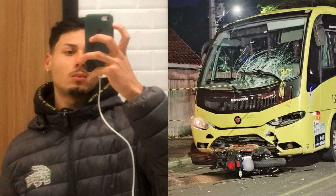 Motoboy que morreu após bater em ônibus e acidente ao lado com moto em baixo do veículo