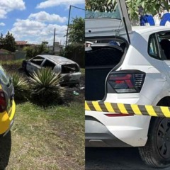 Polícia Militar em local onde motorista de polo foi morto no Alto Boqueirão