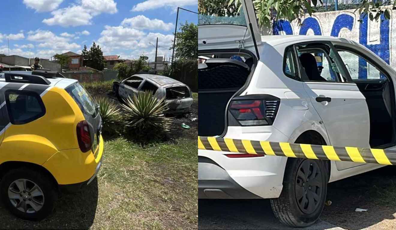 Polícia Militar em local onde motorista de polo foi morto no Alto Boqueirão