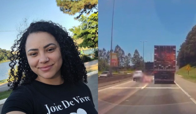 mulher que morreu atropelada por caminhão na BR-116