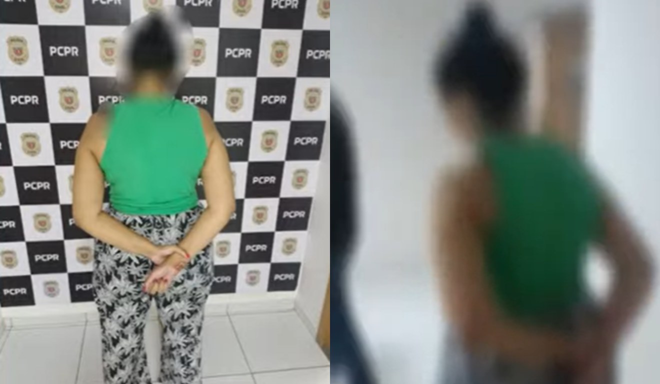 colagem com imagens da mulher acusada de aplicar golpe do aluguel em curitiba