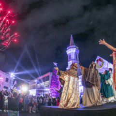 Imagem de um espetáculo de natal.