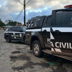 Viaturas da PCPR durante operação em Guarapuava
