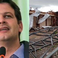 Eduardo Pimentel e estragos causados pelo tornado no Paraná