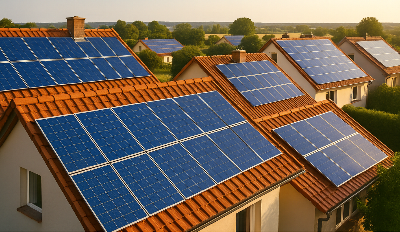 casas com placa de energia solar