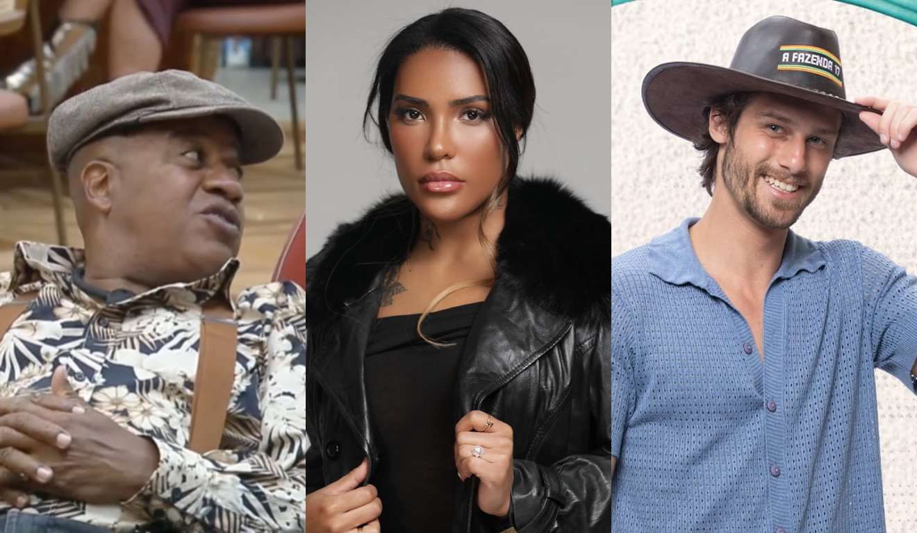 Colagem com peões na roça.