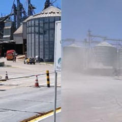 Imagens do desabamento de um silo no municipio da lapa