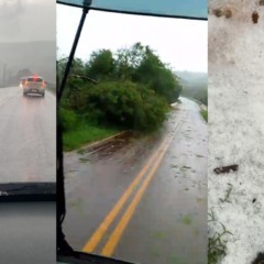Estragos e granizo devido a temporais no Paraná