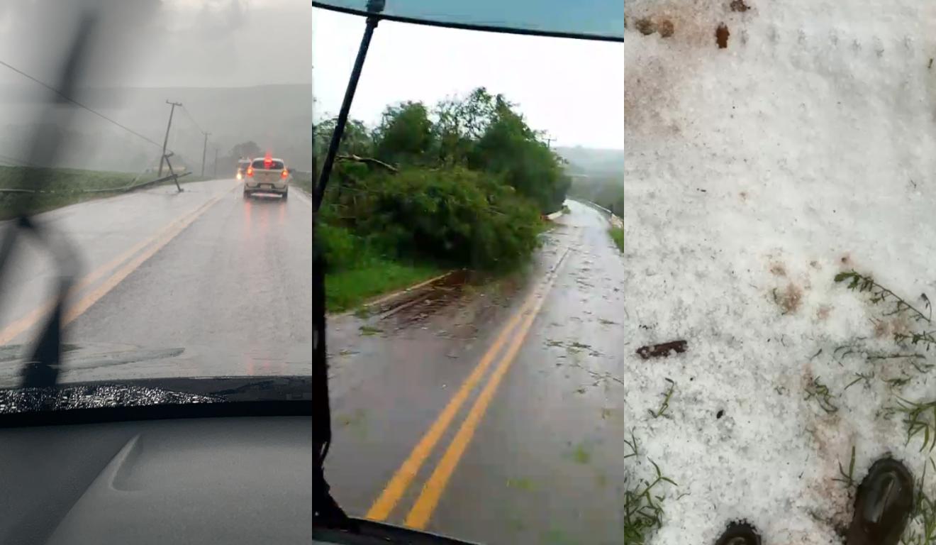 Estragos e granizo devido a temporais no Paraná