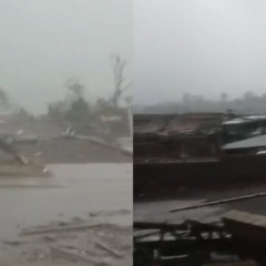 Casas destelhadas com o temporal no Paraná