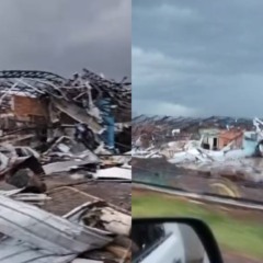 Ciclone no Paraná derrubou casas, comércios e carros; vídeos registraram a destruição