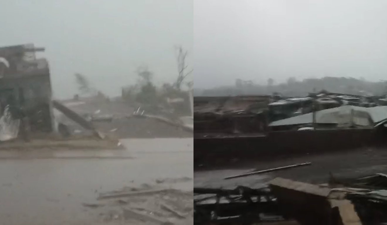 Casas destelhadas com o temporal no Paraná