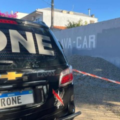 Rone em local onde teve tiroteio em lava-car em Curitiba