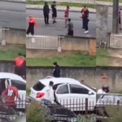 Torcedores do Athletico agridem homem na rua em Curitiba