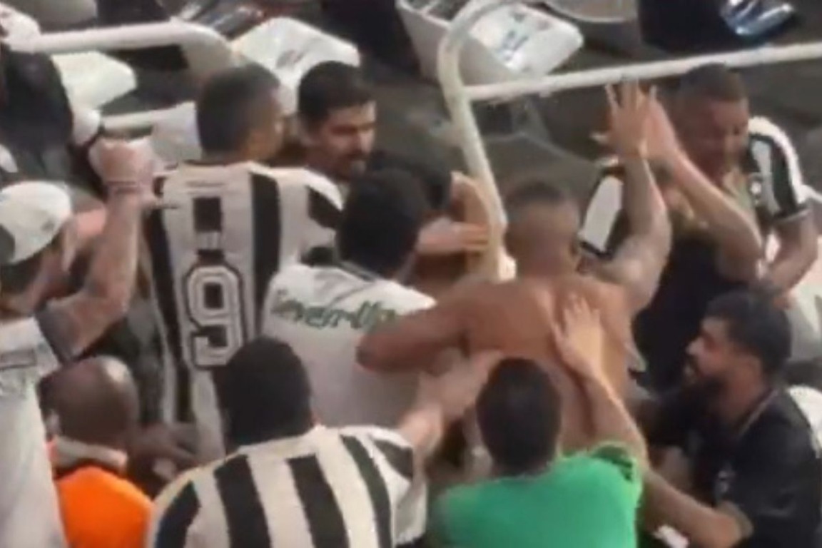 Torcedores do Botafogo saem no tapa até o momento em que tudo muda