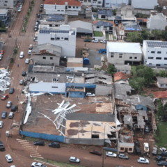 Rio Bonito do Iguaçu após tornado que atingiu o Paraná