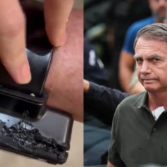 colagem com fotos de jair bolsonaro e tornozeleira eletrônica