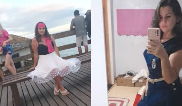 colagem com fotos de Vanessa Oliveira, de 37 anos assassinada pelo companheiro