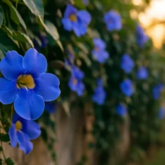 6 formas criativas de usar a tumbérgia azul para cobrir muros e atrair beija-flores